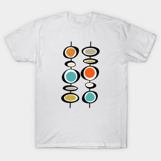 Colorful Hanging Circles Mid Century Retro T-Shirt